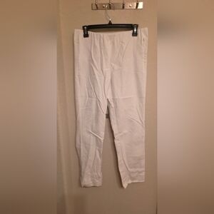 JJill Essentials Cotton Stretch White Dress Ankle Pants Size 10